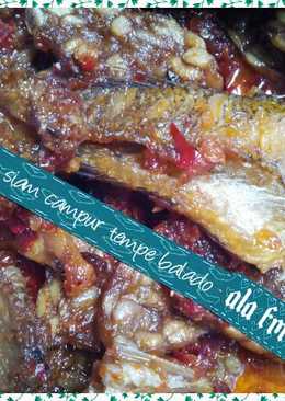 Ikan asin Siam campur tempe balado ala fm