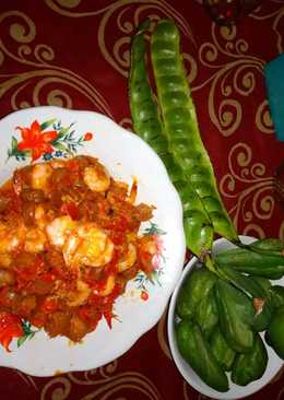 Balado sosis(pengganti kentang) udang seadanya