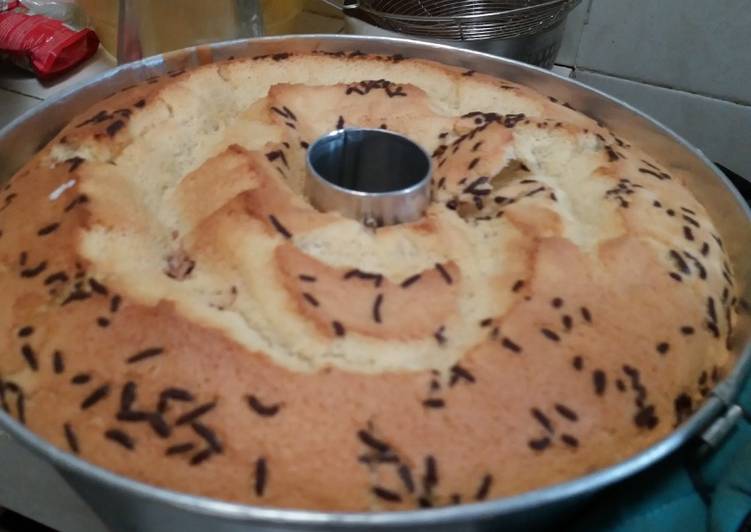 resep masakan Chiffon cake putel Vanila chococheese ??