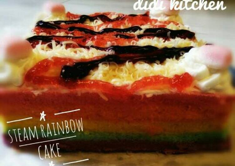 bahan dan cara membuat Rainbow cake kukus ??