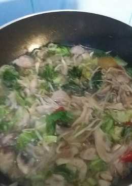 Sayur jamur baso toge dan cecim