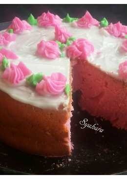 Stawbery Water Cake aka Bolu Air 1 telur ð