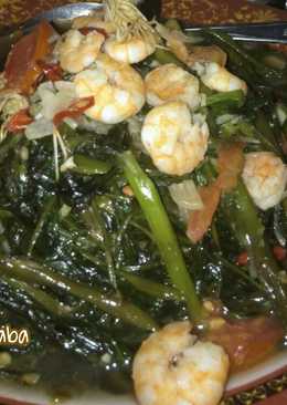 Tumis Kangkung Udang Saus Tiram 