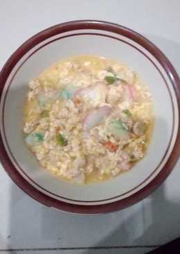 Seblak telor + ayam suwir