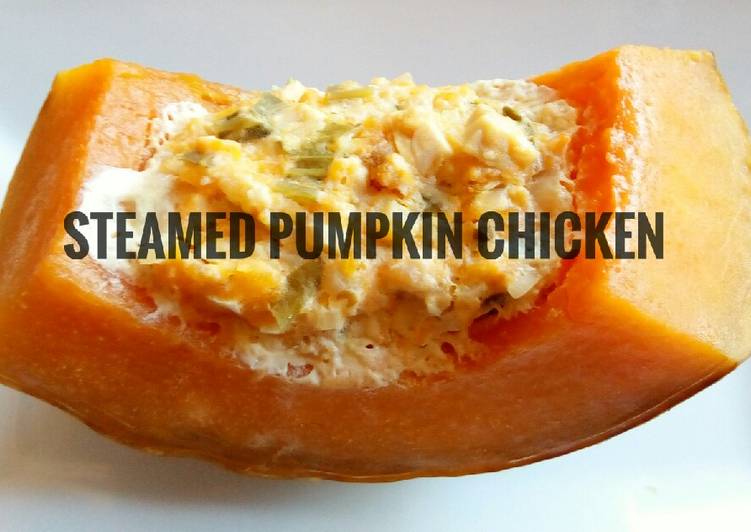 resep lengkap untuk Steamed Pumpkin Chicken (mpasi for baby)