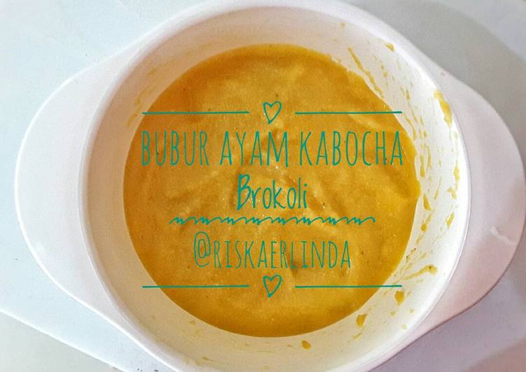 resep Bubur Ayam Kabocha Brokoli MPASI 7 Bulan Slow Cooker