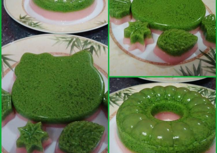 resep makanan Puding Lumut Lapis Nutrijel Yoghurt