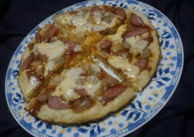 gambar untuk cara membuat Pizza teflon tanpa timbangan, tanpa uleni, tanpa telur