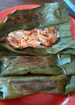 Pepes ikan kembung + jamur