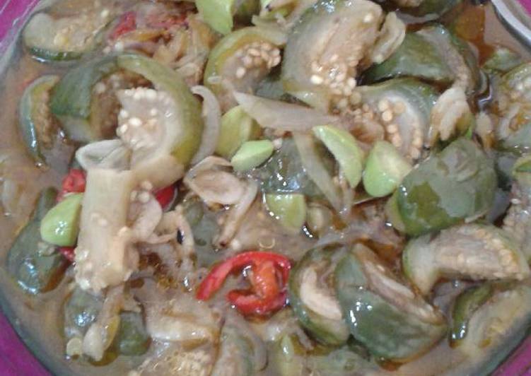 resep Oseng terong bulat (campur petai udang papai)