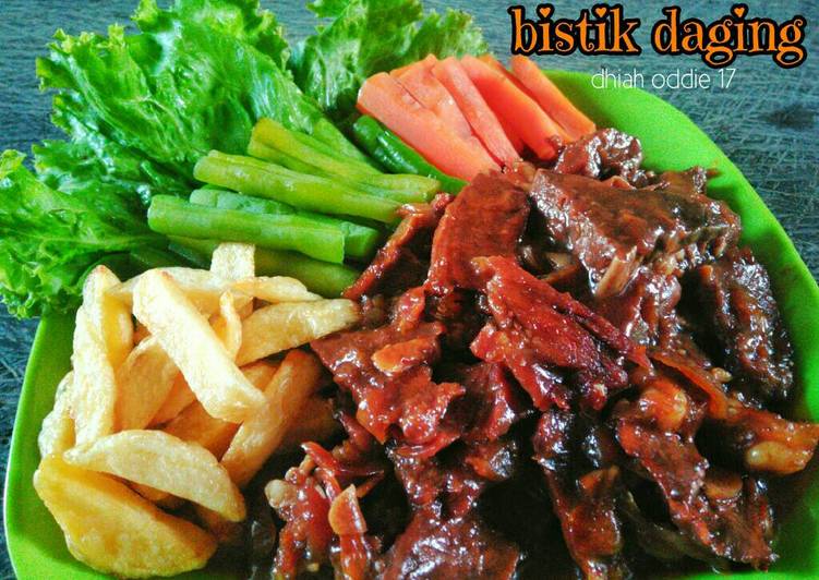 bahan dan cara membuat Bistik Daging