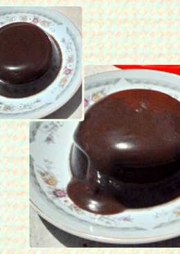 Puding coklat dengan vla coklat sederhana