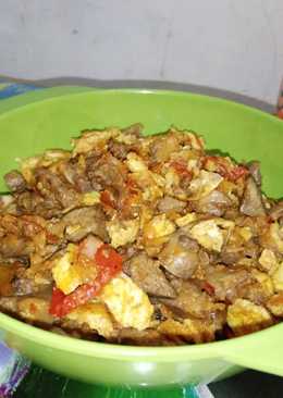 Sambal goreng ati ampela dan telur dadar non msg