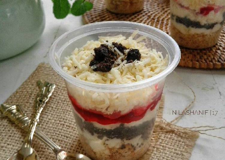 gambar untuk cara membuat No Bake Cheese cake in Jar