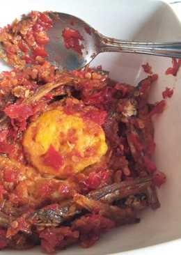 Telur balado + teri kering