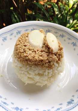 Nasi tim ayam telur