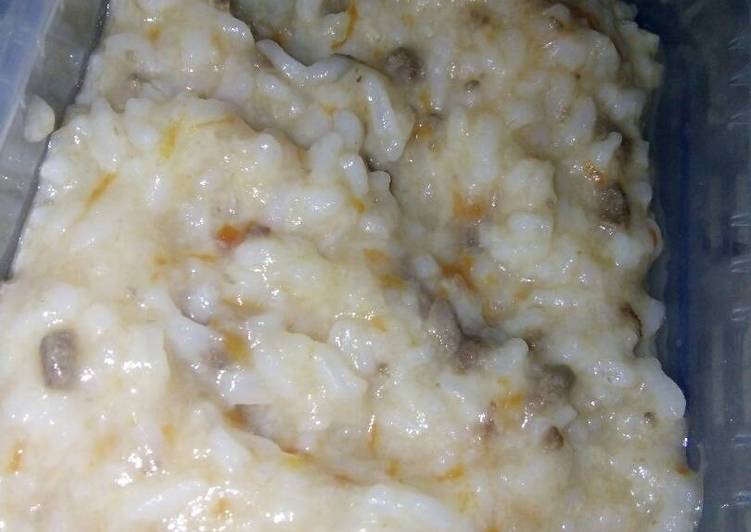 resep Bubur bayi 9 bulan (daging+tomat) MPASI