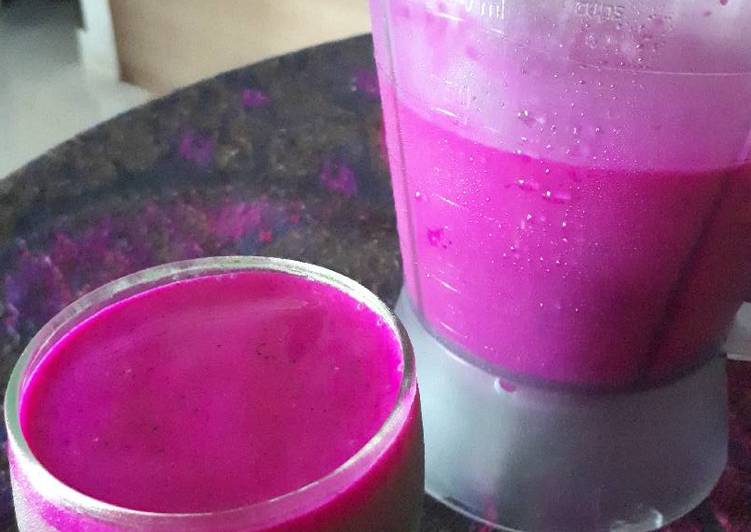 Resep Smoothie Buah Naga + Pisang By Zue Zhan