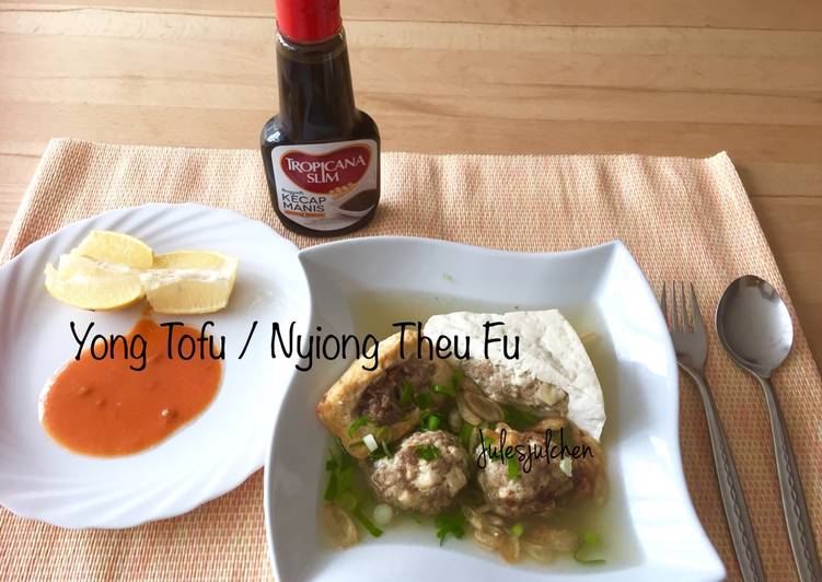 bahan dan cara membuat Nyiong Theu Fu / Yong Tofu /Bakso Tahu Isi#ketofood