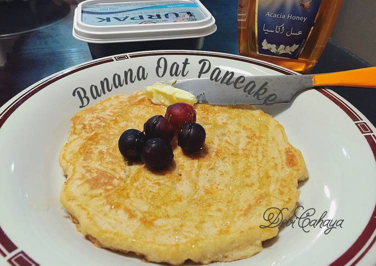 gambar untuk cara membuat Banana Oat Pancake (No Sugar Added)