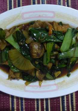 Tumis Baby Kailan campignon tahu tempe