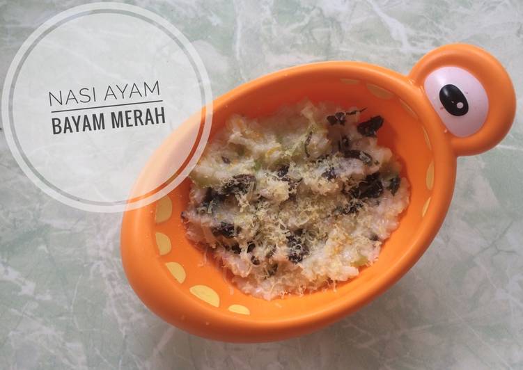 gambar untuk resep makanan NASI AYAM BAYAM MERAH mpasi 10m+