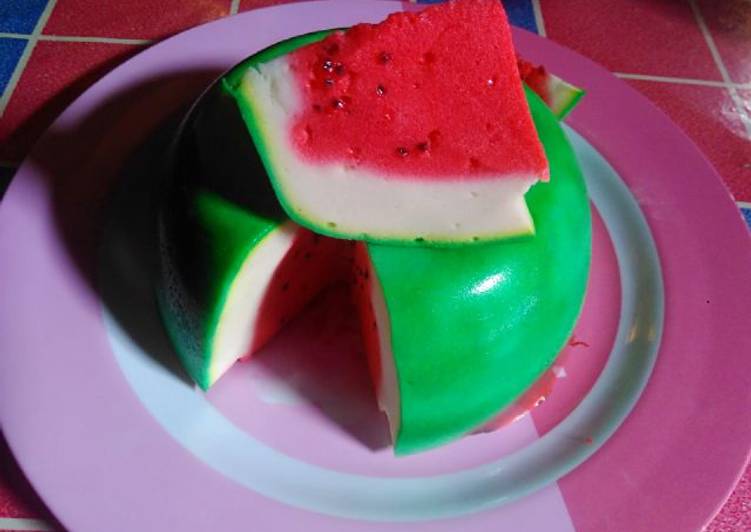 gambar untuk cara membuat Puding semangka merah