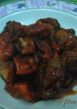 Tahu geprek saos kecap