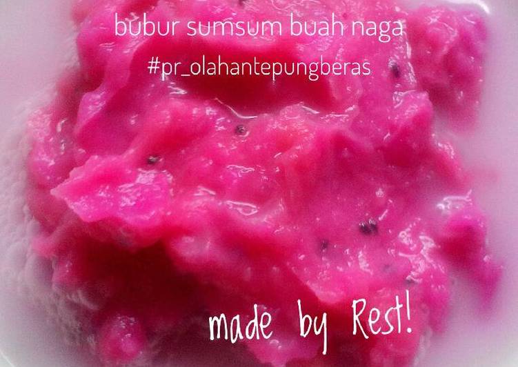 bahan dan cara membuat Bursum Buga (Bubur Sumsum Buah Naga)??[#pr_olahantepungberas]