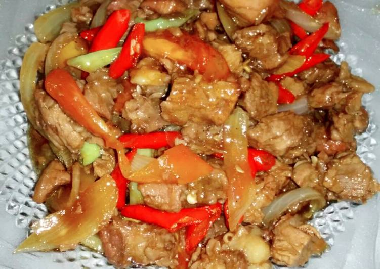 resep makanan Oseng daging sapi pedas