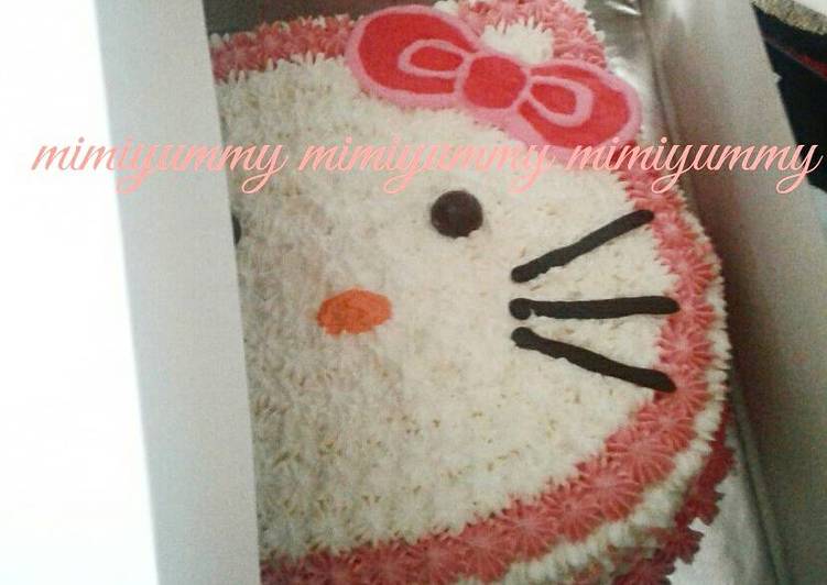 gambar untuk resep makanan Cara menghias tart hello kitty