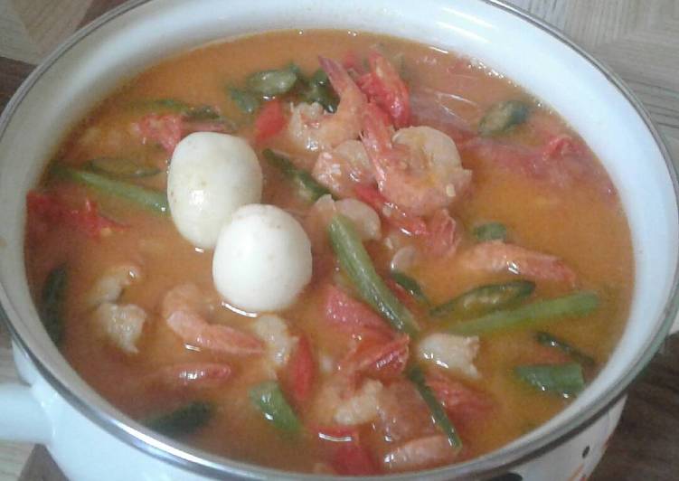 resep lengkap untuk Tauco santan udang telur puyuh kacang panjang