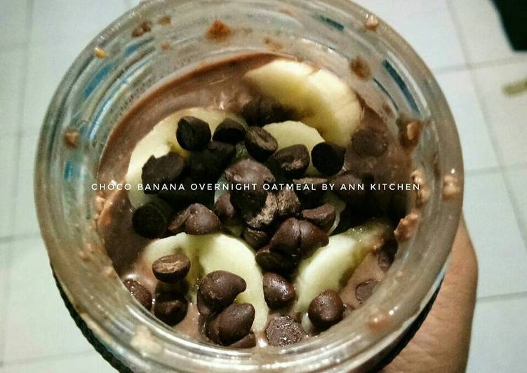 resep Choco banana overnight oatmeal