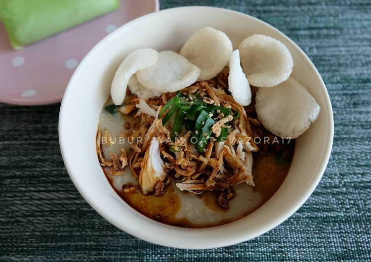 resep masakan Bubur Ayam Oat (Menu Sarapan Sederhana)