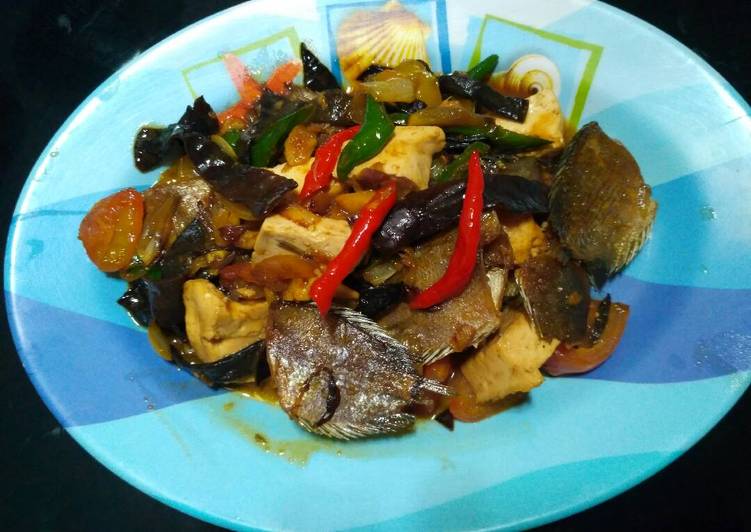 resep Tumis cabe gereh sepat campur tahu jamur ala sy