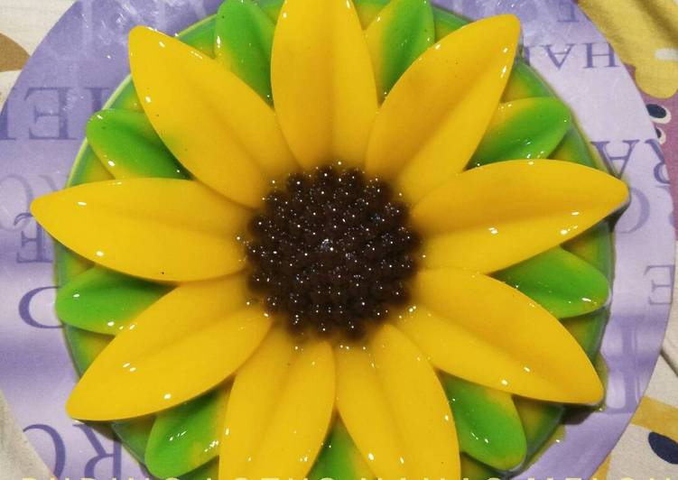 resep Puding lotus (bunga matahari)