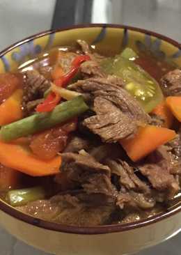 Sapi buncis asem pedas manis