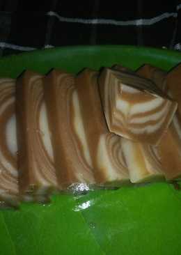 Puding zebra lembut dan simple