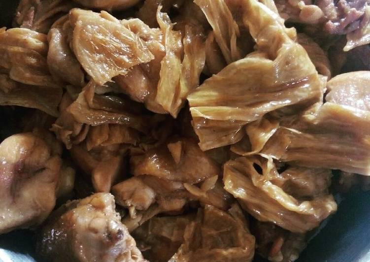 resep lengkap untuk Gainyiuk chao Fucuk (Ayam masak kembang tahu)