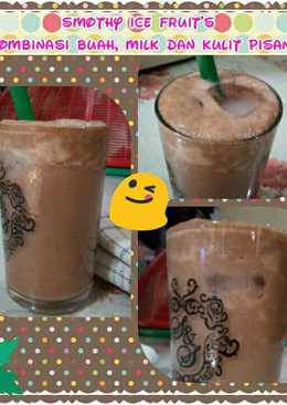 Smothy ice fruit's (kombinasi buah, milk dan kulit pisang)