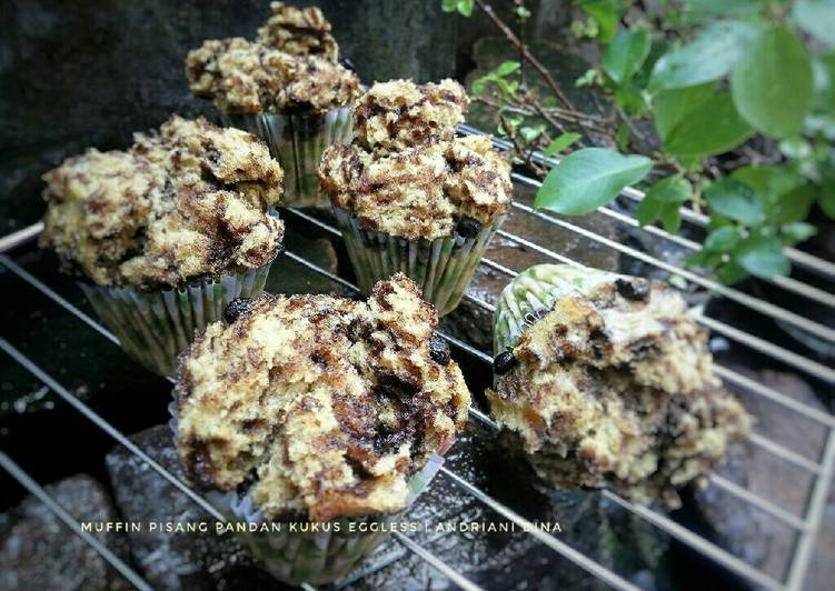 resep lengkap untuk Muffin Pisang Pandan Kukus Eggless