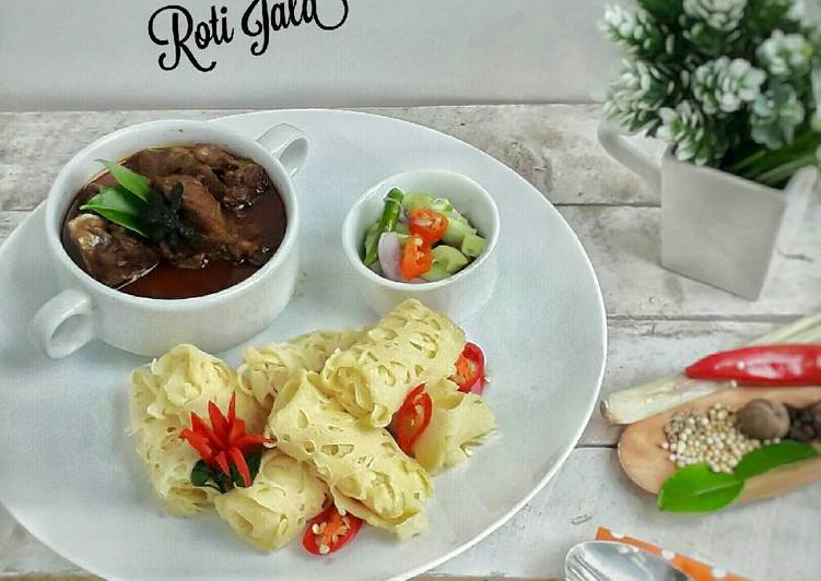 bahan dan cara membuat Roti Jala Kare Kambing