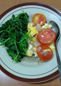 Oseng bayam telur