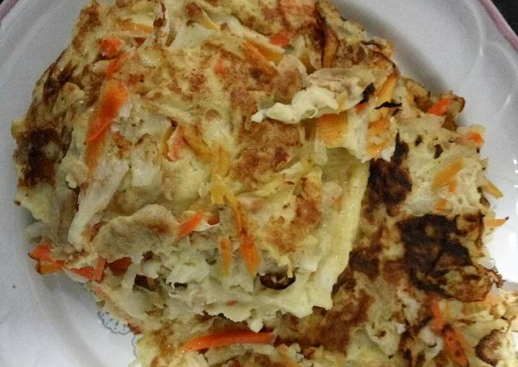 resep makanan Telor Dadar kol & ayam cincang