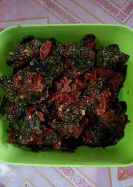 Dendeng balado daun singkong