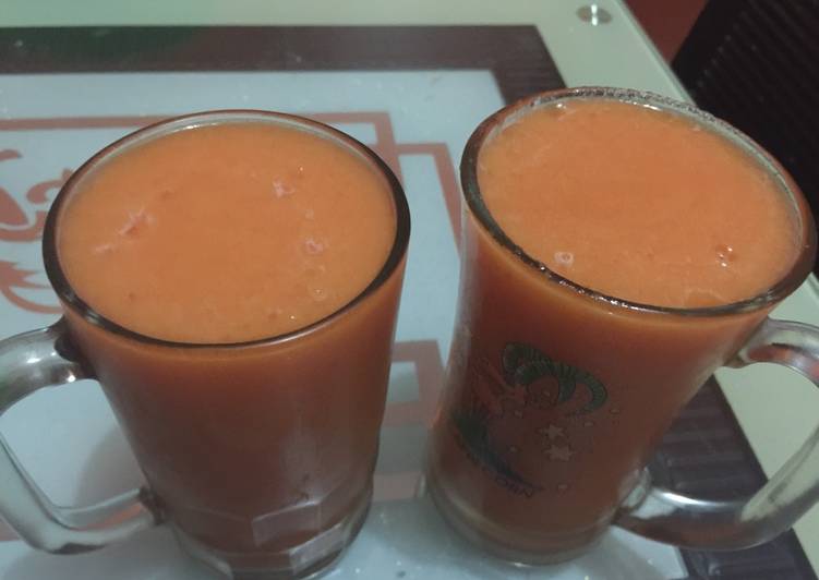 resep lengkap untuk Jus PeNaWor (Pepaya Nanas Wortel)