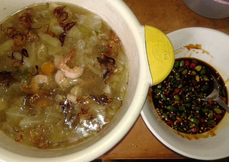 cara membuat Soup Udang & Sambel Kecap