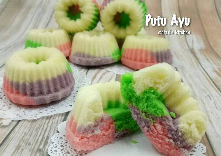 resep makanan Putu Ayu Pelangi (tanpa kelapa)