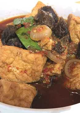 Daging sapi + tahu kuah kecap pedas