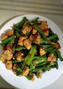 Tumis kacang panjang tempe tauco